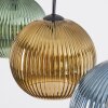 Koyoto hanging light, globe light, pendant light blue, gold, green, 3-light sources