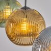 Koyoto hanging light, globe light, pendant light blue, gold, green, 3-light sources