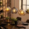 Koyoto hanging light, globe light, pendant light Amber, Smoke-coloured, 3-light sources
