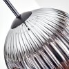 Ripoll hanging light, globe light, pendant light chrome, Smoke-coloured, 1-light source