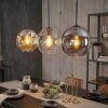Ripoll hanging light, globe light, pendant light Amber, clear, Smoke-coloured, 3-light sources