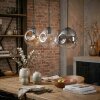 Ripoll hanging light, globe light, pendant light Amber, clear, Smoke-coloured, 3-light sources