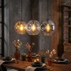 Ripoll hanging light, globe light, pendant light Amber, clear, Smoke-coloured, 3-light sources