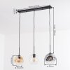 Ripoll hanging light, globe light, pendant light Amber, clear, Smoke-coloured, 3-light sources