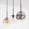 Ripoll hanging light, globe light, pendant light Amber, clear, Smoke-coloured, 3-light sources