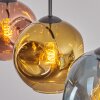 Ripoll hanging light, globe light, pendant light blue, gold, coppery, 3-light sources