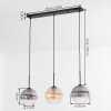 Koyoto hanging light, globe light, pendant light Amber, clear, Smoke-coloured, 3-light sources