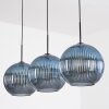Koyoto hanging light, globe light, pendant light blue, 3-light sources