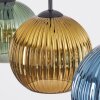 Koyoto hanging light, globe light, pendant light blue, gold, green, 3-light sources