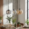 Koyoto hanging light, globe light, pendant light Amber, clear, Smoke-coloured, 3-light sources