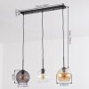 Koyoto hanging light, globe light, pendant light Amber, clear, Smoke-coloured, 3-light sources