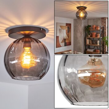 Koyoto ceiling light, globe light 25 cm Smoke-coloured, 1-light source