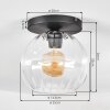 Koyoto ceiling light, globe light 25 cm clear, 1-light source