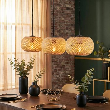 Bauro hanging light, pendant light Ecru, 3-light sources