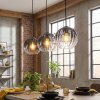 Koyoto hanging light, pendant light clear, Smoke-coloured, 3-light sources