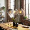 Koyoto hanging light, pendant light 20 cm Amber, clear, Smoke-coloured, 3-light sources
