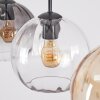 Koyoto hanging light, pendant light 20 cm Amber, clear, Smoke-coloured, 3-light sources