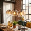 Koyoto hanging light, pendant light Amber, clear, 3-light sources