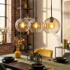 Koyoto hanging light, pendant light Amber, clear, 3-light sources