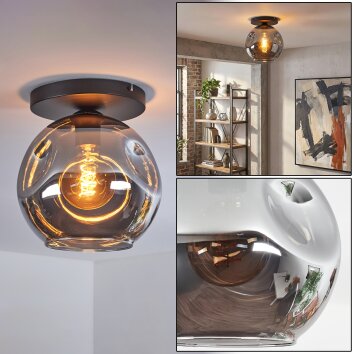 Ripoll ceiling light, globe light Smoke-coloured, 1-light source