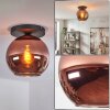 Koyoto ceiling light, globe light 25 cm coppery, 1-light source
