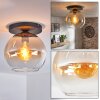 Koyoto ceiling light, globe light 25 cm Amber, clear, 1-light source