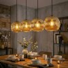 Ripoll hanging light, globe light, pendant light gold, 4-light sources