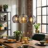 Koyoto hanging light, pendant light Amber, Smoke-coloured, 3-light sources