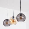 Koyoto hanging light, pendant light Amber, Smoke-coloured, 3-light sources