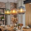 Koyoto hanging light, globe light, pendant light 30 cm blue, green, coppery, 3-light sources