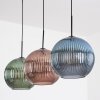 Koyoto hanging light, globe light, pendant light 30 cm blue, green, coppery, 3-light sources