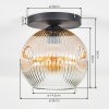 Ripoll ceiling light, globe light Amber, clear, 1-light source