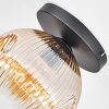 Ripoll ceiling light, globe light Amber, clear, 1-light source