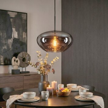Mertola hanging light, pendant light Smoke-coloured, 1-light source
