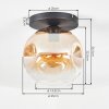 Ripoll ceiling light, globe light Amber, clear, 1-light source