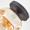 Ripoll ceiling light, globe light Amber, clear, 1-light source