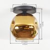 Ripoll ceiling light, globe light gold, 1-light source