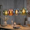 Ripoll hanging light, globe light, pendant light blue, green, coppery, 4-light sources