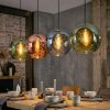 Ripoll hanging light, globe light, pendant light blue, green, coppery, 4-light sources