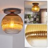 Koyoto ceiling light, globe light 26 cm gold, clear, 1-light source
