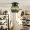 Koyoto ceiling light, globe light 25 cm green, 1-light source