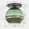 Koyoto ceiling light, globe light 25 cm green, 1-light source