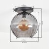 Koyoto ceiling light, globe light 30 cm Smoke-coloured, 1-light source
