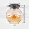 Koyoto ceiling light, globe light 30 cm Amber, 1-light source
