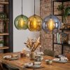 Koyoto hanging light, globe light, pendant light 30 cm blue, gold, green, 3-light sources