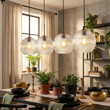 Ripoll hanging light, globe light, pendant light clear, 4-light sources