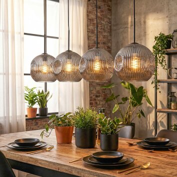 Ripoll hanging light, globe light, pendant light Smoke-coloured, 4-light sources