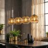 Ripoll hanging light, globe light, pendant light gold, clear, 4-light sources