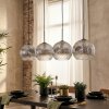 Ripoll hanging light, globe light, pendant light chrome, clear, Smoke-coloured, 4-light sources