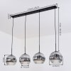 Ripoll hanging light, globe light, pendant light chrome, clear, Smoke-coloured, 4-light sources